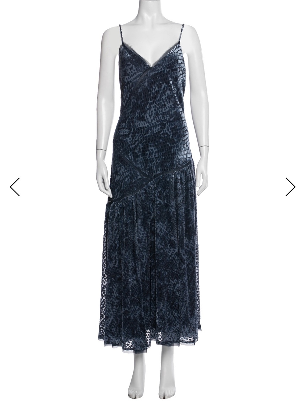 Ulla Johnson Navy Velvet Slip Maxi Dress